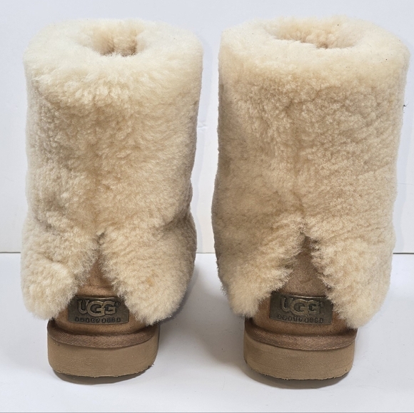 Ugg Maylin Cozy Shearling Winter Suede Cuff Boots Pull On Sz.7 Outdoor Luxury - Picture 9 of 12